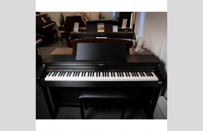 Used Roland HP302 Satin Black Digital Piano Complete Package (SN:ZZ30601) - Image 1